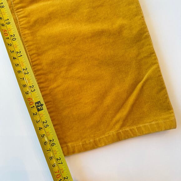 Talbots Mustard Yellow Size 10 Corduroy Straight Leg Pant High Waist Stretch - Picture 11 of 12